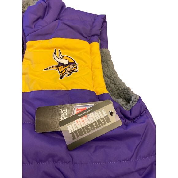 New with Tags NFL Team Apparel Women’s Extra Small Vikings Vest - Picture 2 of 13